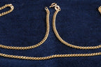 Solid 9ct gold curb chain necklace, 61 cm, UK hallmarked