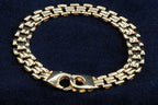 9ct yellow gold open link bracelet, 190 mm, UK hallmarked