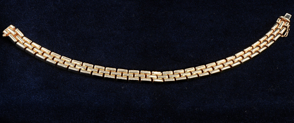 9ct yellow gold Italian brick link bracelet, hallmarked