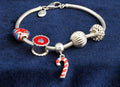 Sterling silver charm bracelet with charms, 18.5 cm, London hallmarked 925
