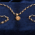 9ct gold belcher chain necklace with hedgehog charm, hallmarked