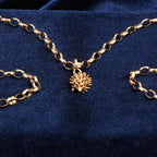 9ct gold belcher chain necklace with hedgehog charm, hallmarked