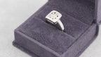 V&Co 18ct White Gold Art Deco Diamond Panel Ring Size M 1/2 6.8g 750