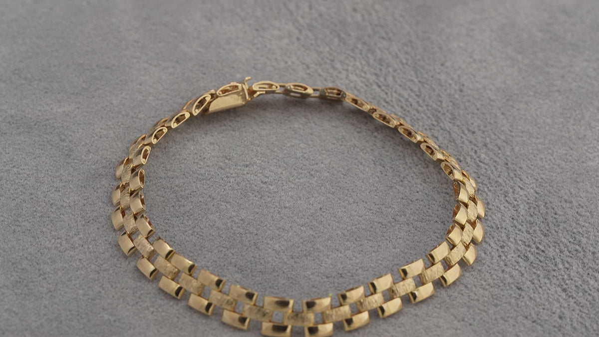 9ct yellow gold PANTHER type bracelet, 200mm