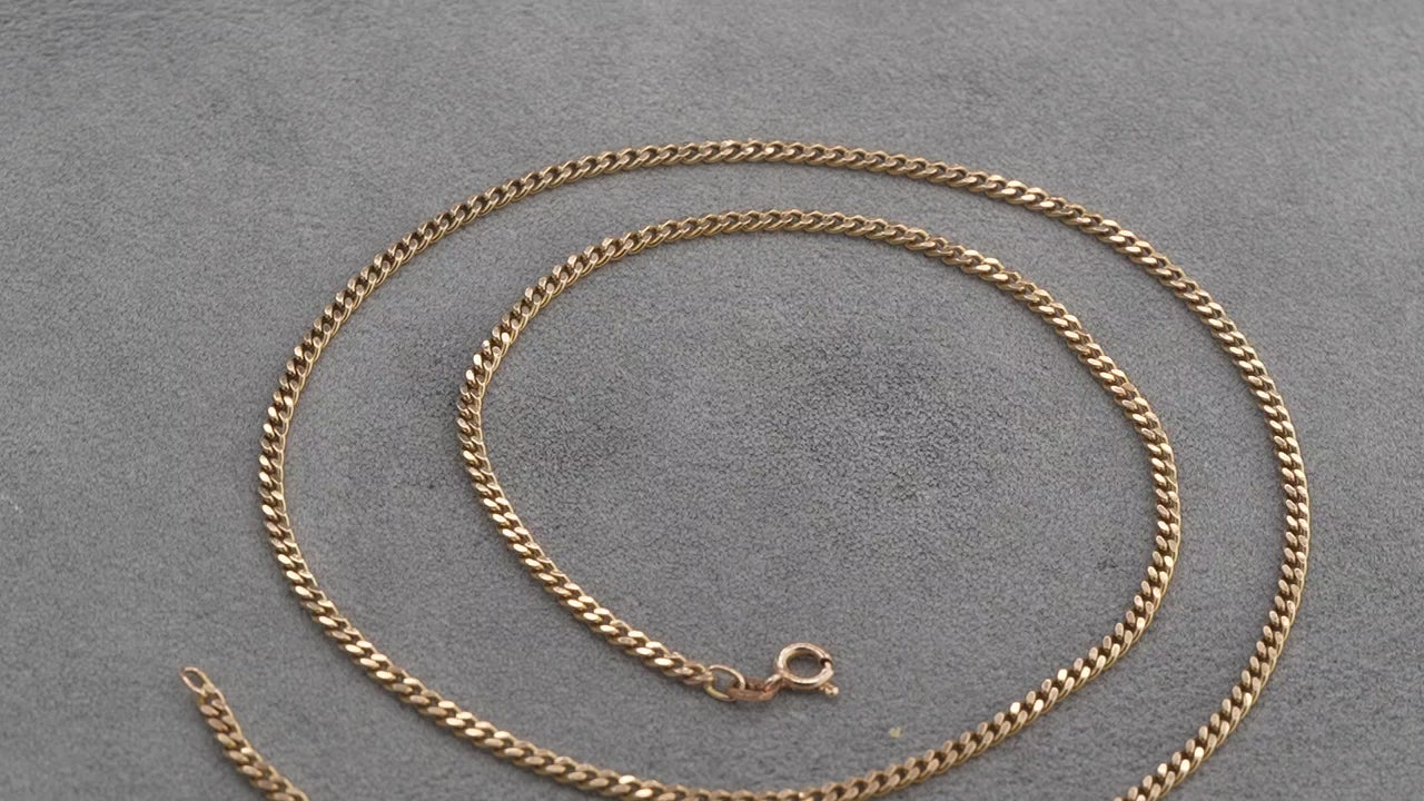 Solid 9ct Gold Curb Chain Necklace 61cm 12.4g 375 Hallmarked Long