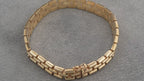 Solid 9ct Gold Italian Brick Link Bracelet 19cm 16.9g 375 Heavy Hallmarked