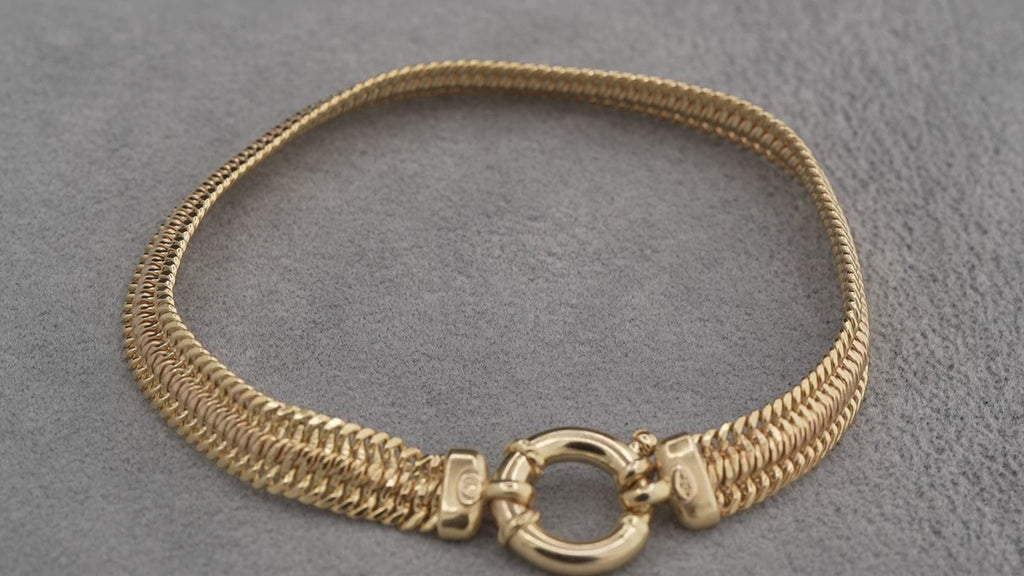 9ct yellow gold open mesh effect bracelet, 190mm