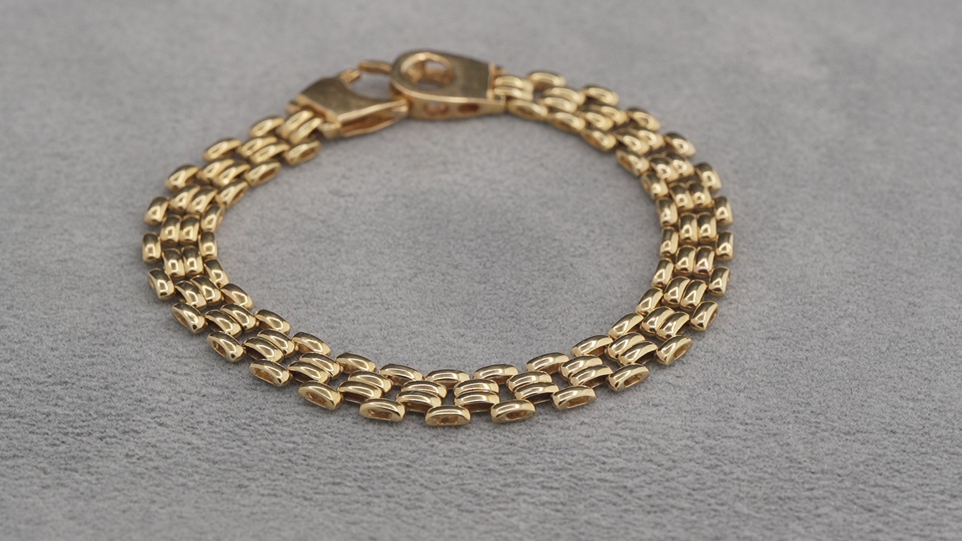 9ct yellow gold open link bracelet, 190mm
