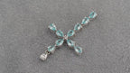 9ct White Gold London Blue Topaz Cross Pendant 2.7g 375 Hallmarked Rocks & Co