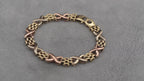 9ct tricolour gold fancy link bracelet, 190mm