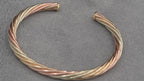 9ct tricolour gold twist effect bangle