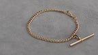 9ct yellow gold flat link bracelet with T-bar clasp, 200mm
