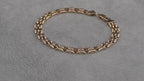 9ct yellow gold openwork gate link bracelet, 200mm
