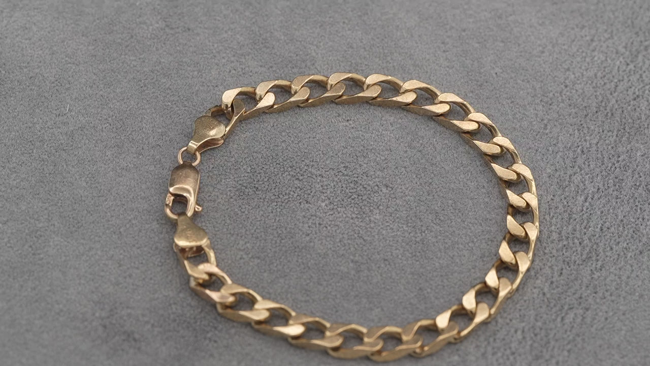Gents 9ct gold curb bracelet, 18.5cm