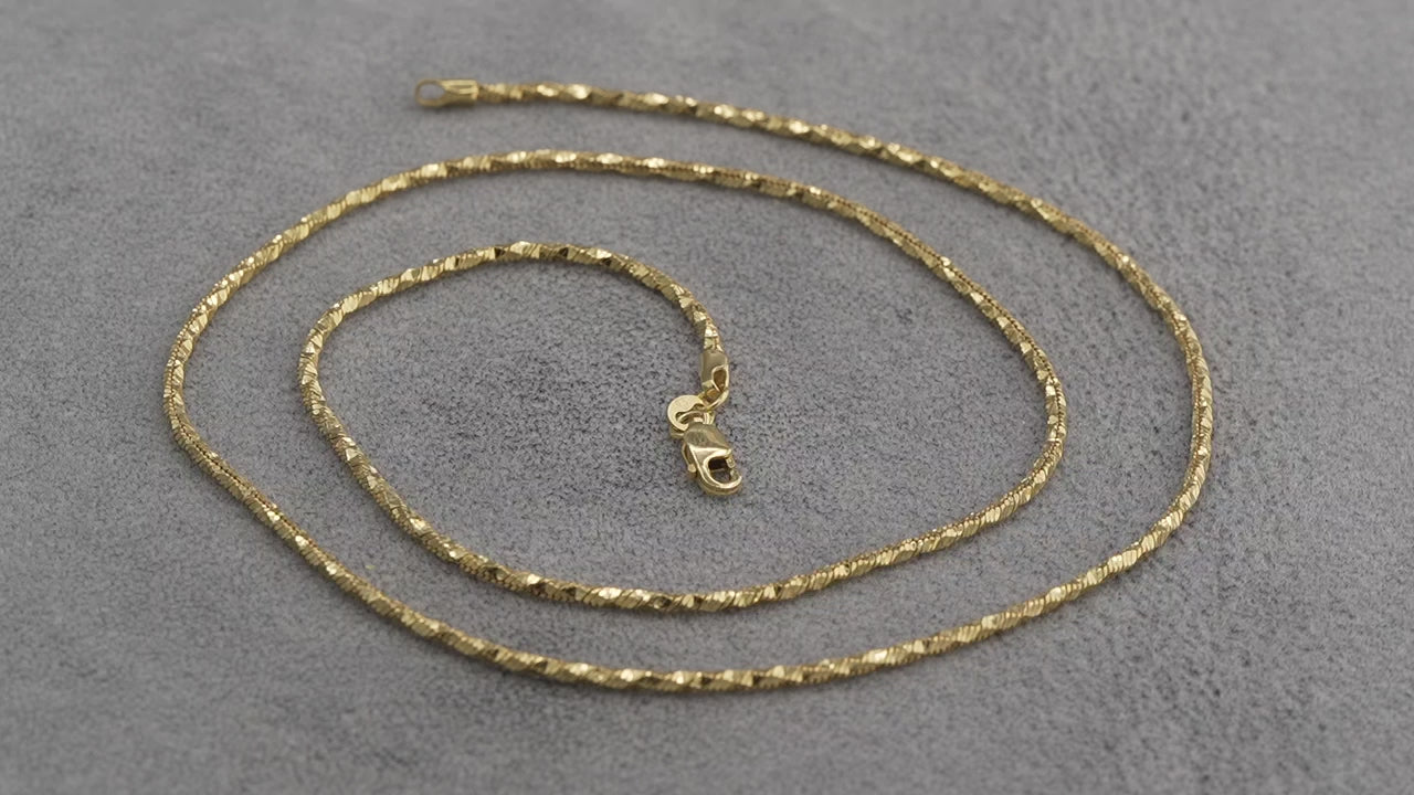 Solid 9ct Gold Italian Chain Necklace 46cm 6.3g 375 Hallmarked